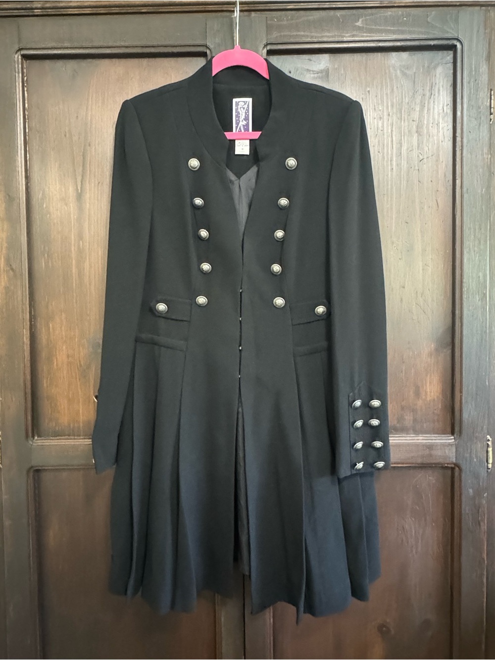 Vintage Zelda Black Military Coat Jacket 90s Size 10 Long Blazer Steampunk